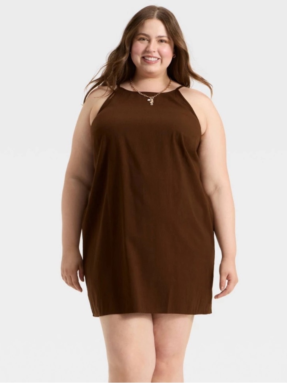 Women's Halter
Mini Dress - a New Day Brown XXL